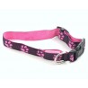 Ошейник светящийся "Лапка", розовый 