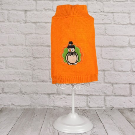 Вязанный свитер "Снеговик", оранжевый